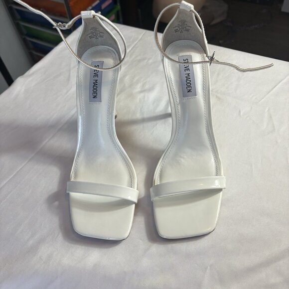 Steve Madden Shoes - White Steve Madden Women’s Heels Leather Ties At Ankle